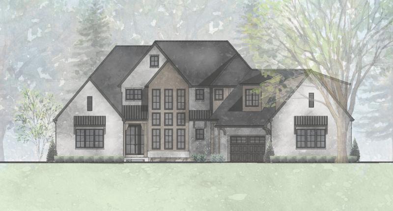Watercolor rendering of model home