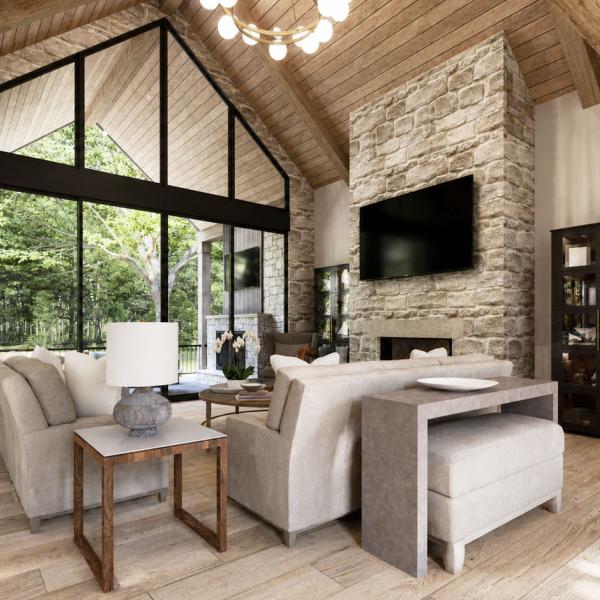 3D rendering of family room