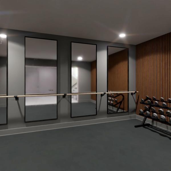 3D rendering of fitness room