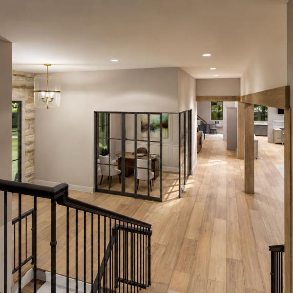 modern split-level staircase 