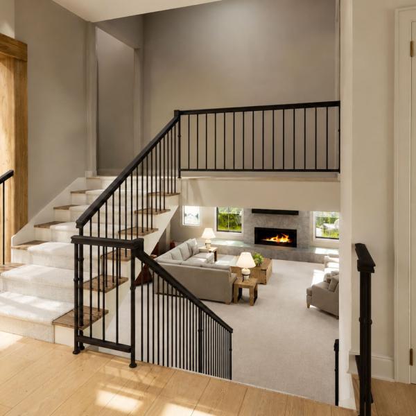 modern split-level staircase