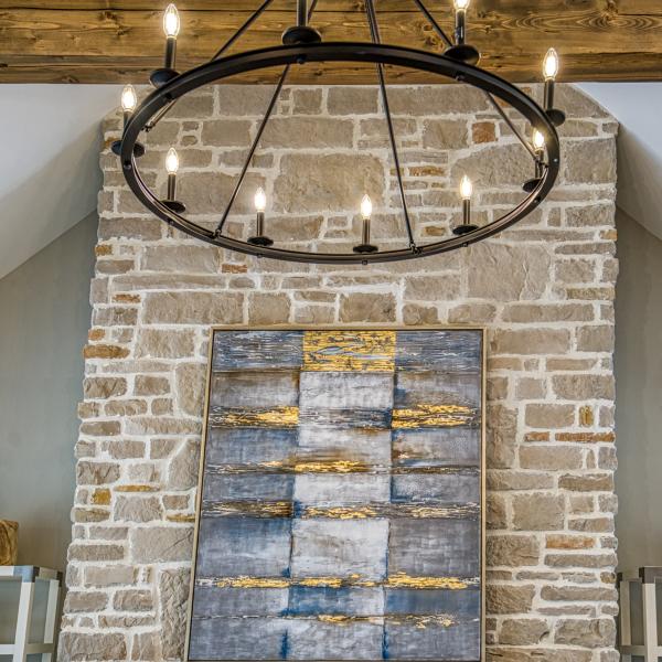 Living Room Fireplace and Light